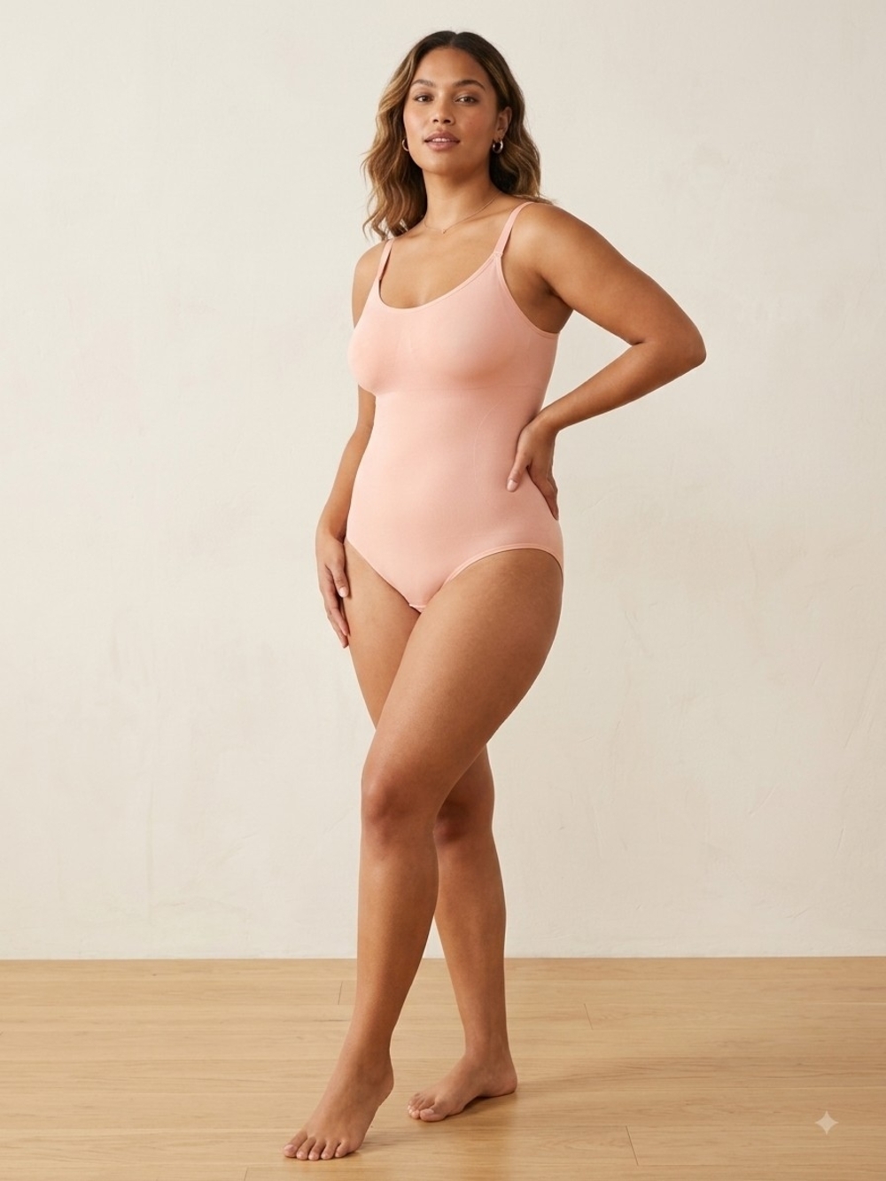 Shapermint Seamless Scoop Bodysuit - Peach